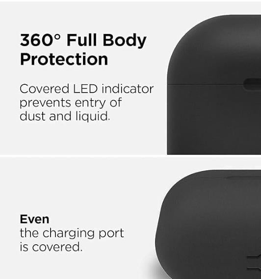 Sounce AirPods Pro Kılıfı Silikon Darbe Emici Koruyucu Kılıf Anahtarlıklı Siyah – Ön LED Görünür (AIRPRO-BK5) - TEŞHİR