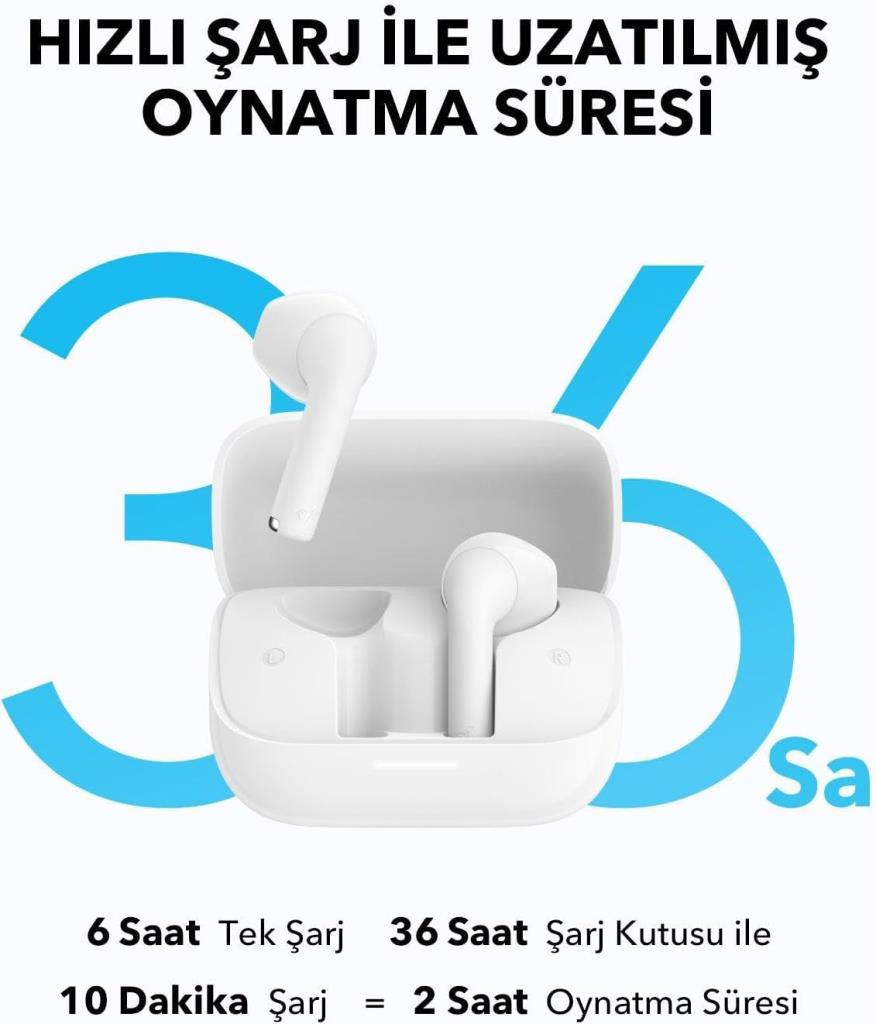 Anker SoundCore K20İ TWS Beyaz Kulak İçi Bluetooth Kulaklık