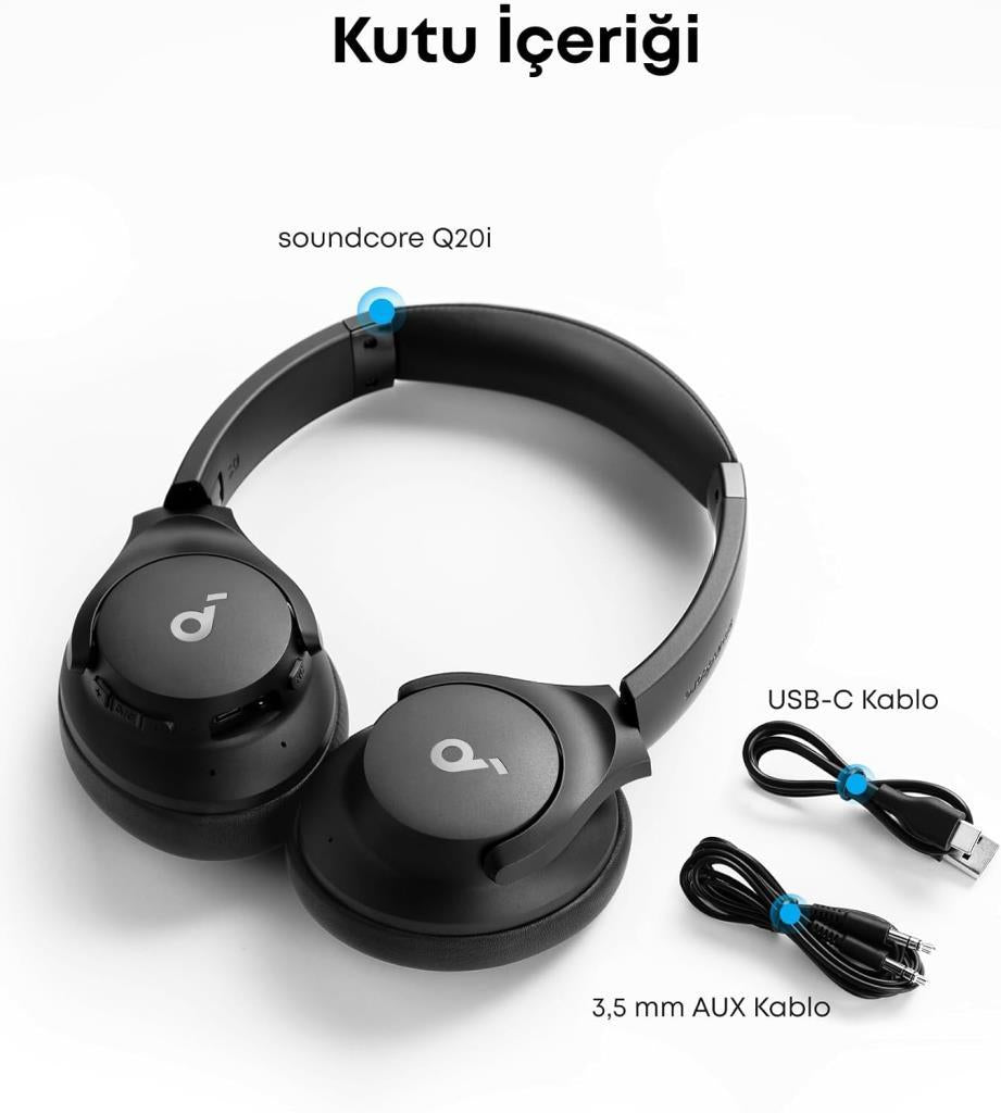 Anker SoundCore Life Q20i Siyah Kulak Üstü Bluetooth Kulaklık - OUTLET