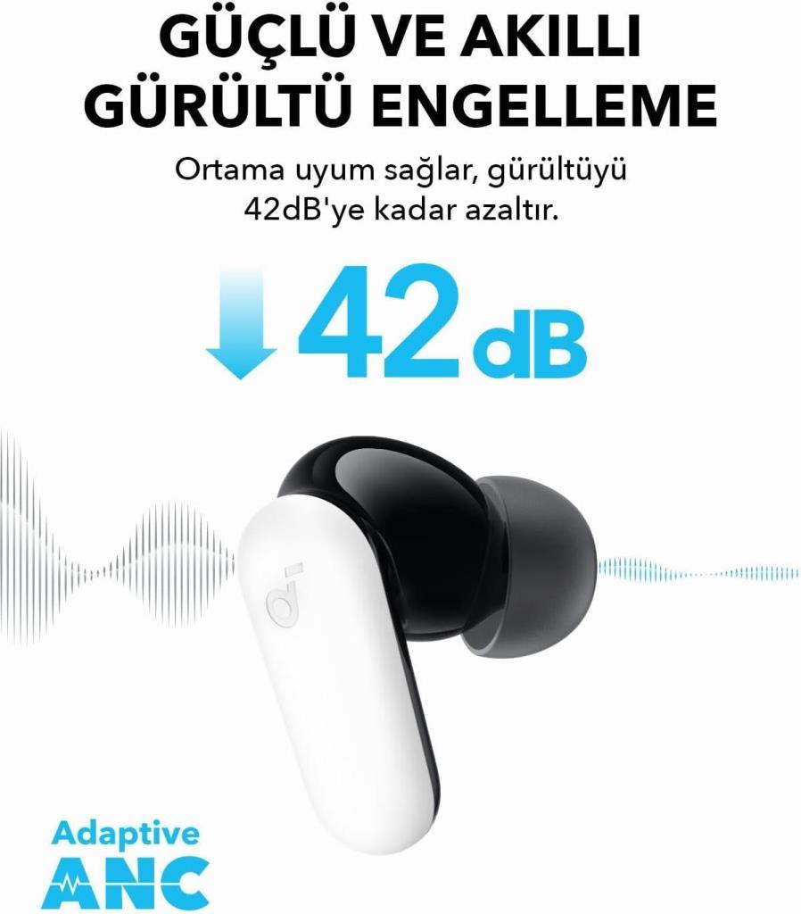 Anker SoundCore R50i NC ANC TWS Beyaz Kulak İçi Bluetooth Kulaklık - OUTLET