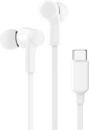Belkin RockStar USB-C Girişli Silikonlu Kulak İçi Kulaklık, Tangle-Free, Beyaz - Teşhir
