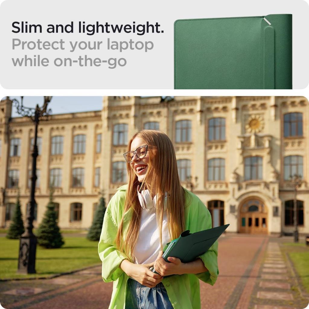 Spigen 16'' / 15'' MacBook & Notebook Laptop Taşıma Çantası Valentinus S JeJu Green - Teşhir