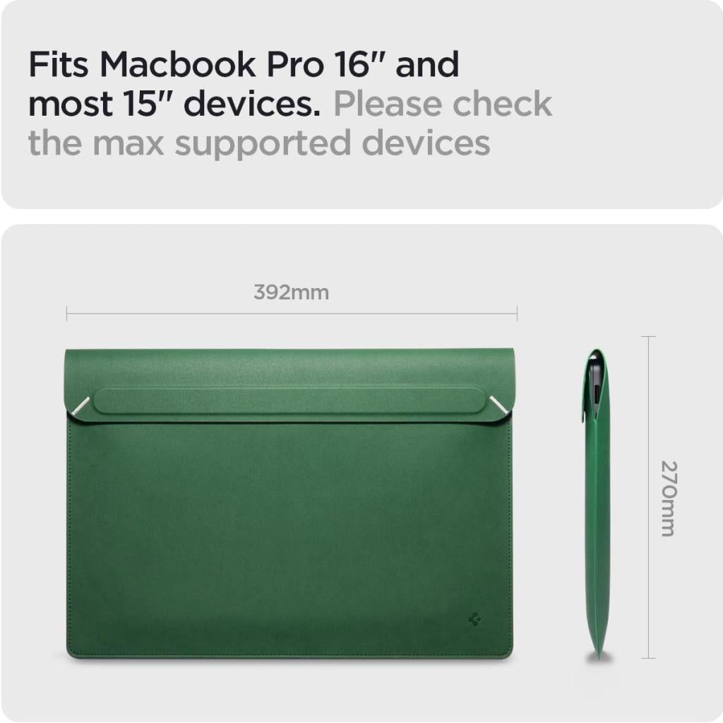 Spigen 16'' / 15'' MacBook & Notebook Laptop Taşıma Çantası Valentinus S JeJu Green - Teşhir