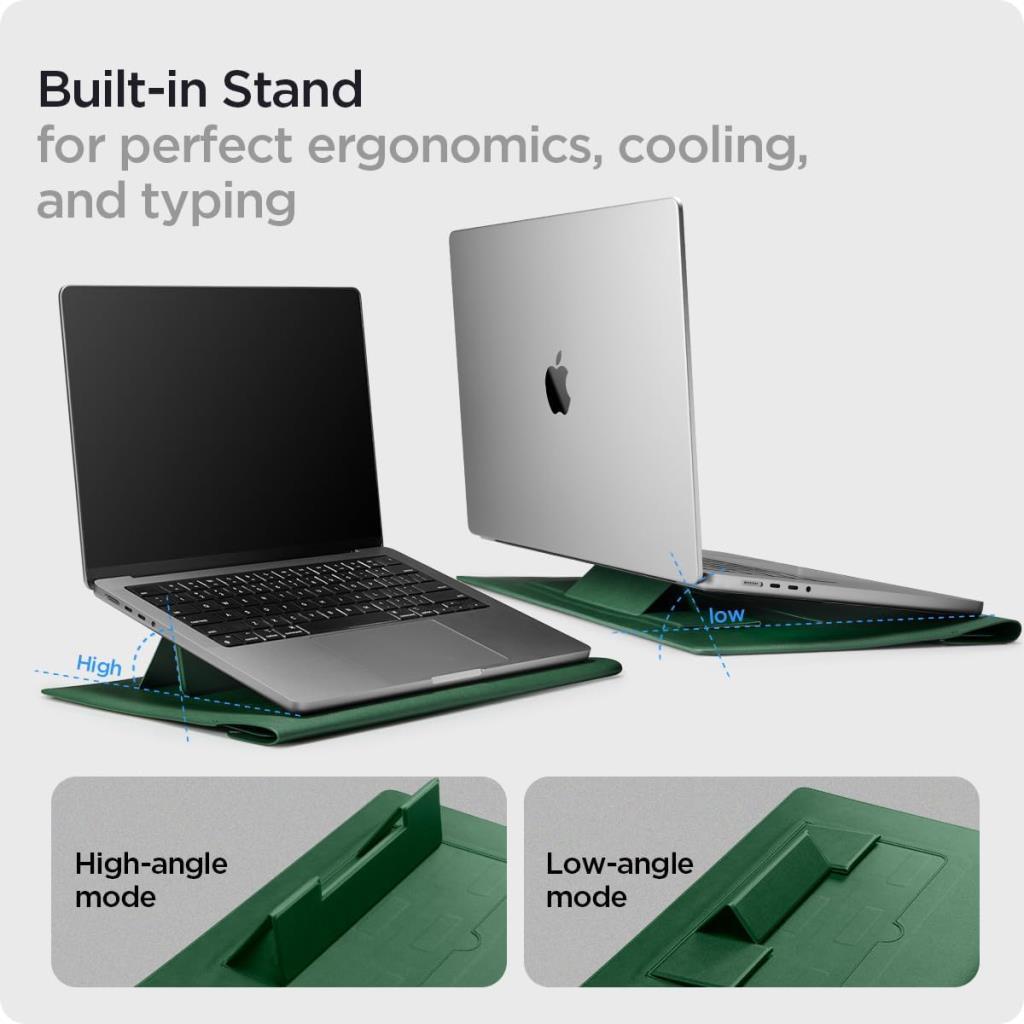 Spigen 16'' / 15'' MacBook & Notebook Laptop Taşıma Çantası Valentinus S JeJu Green - Teşhir