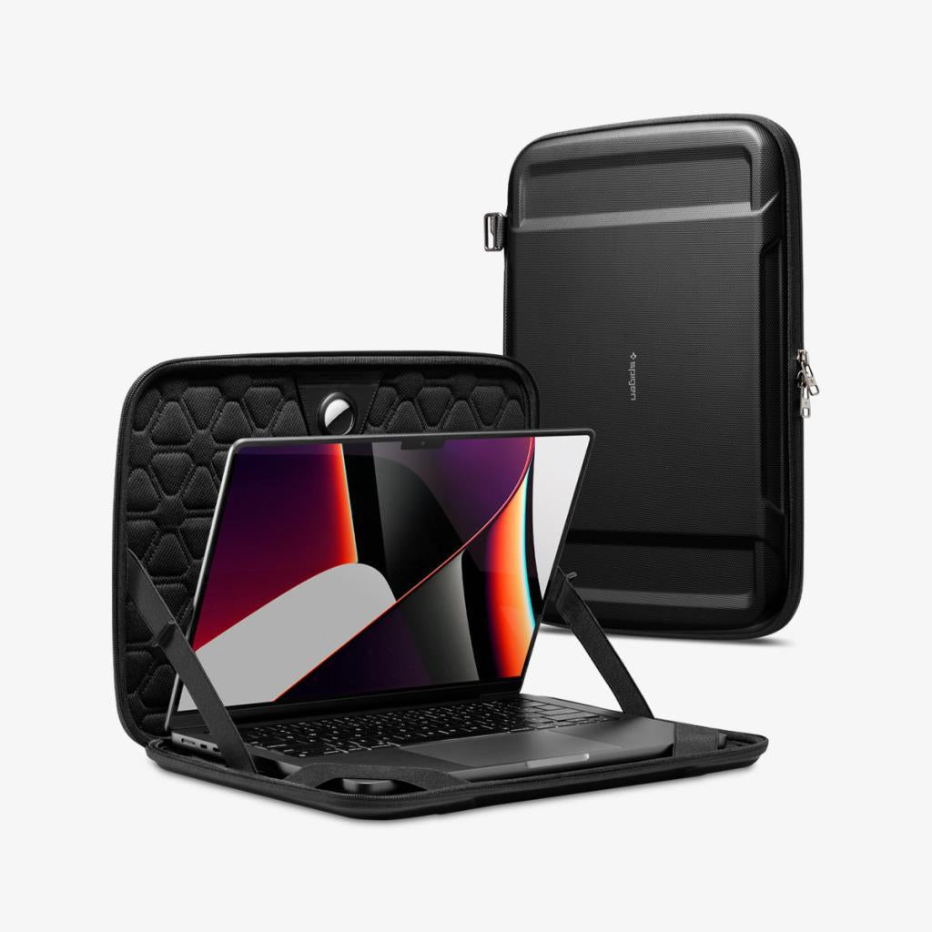 Spigen MacBook & Notebook Laptop 14'' Taşıma Çantası Rugged Armor Pro Pouch Black - AFA04270-Outlet