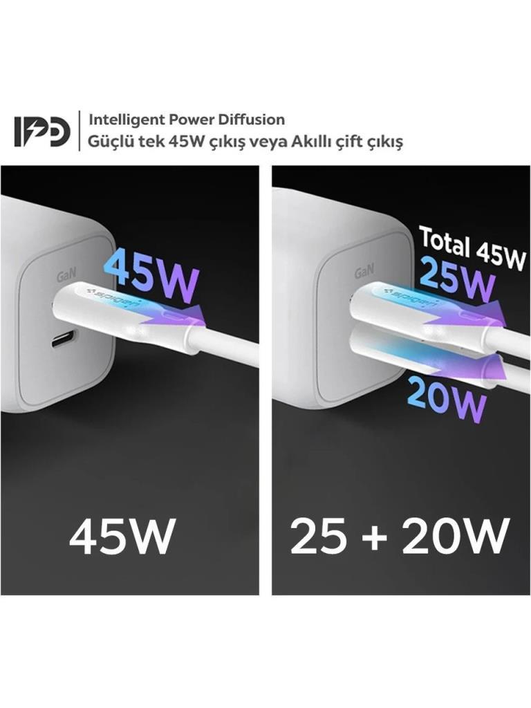 449*****************Spigen PowerArc ArcStation PE2105 45 W Type-C Hızlı Şarj Adaptörü Outlet