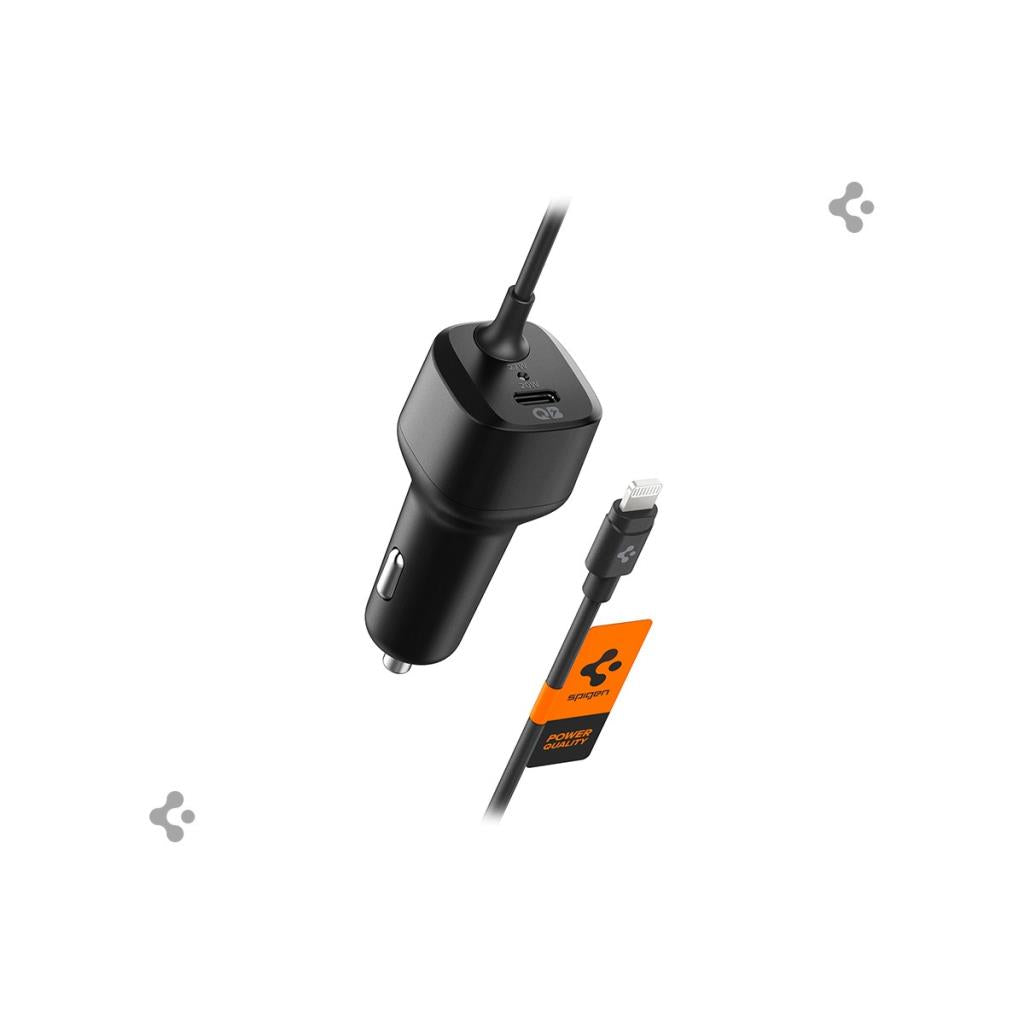 Spigen 47W USB-C 2 Port Araç içi Adaptör + Lightning Şarj Kablosu - Hızlı Şarj Aleti iPhone & iPad Type-C PC2100 - ACP04205- OUTLET