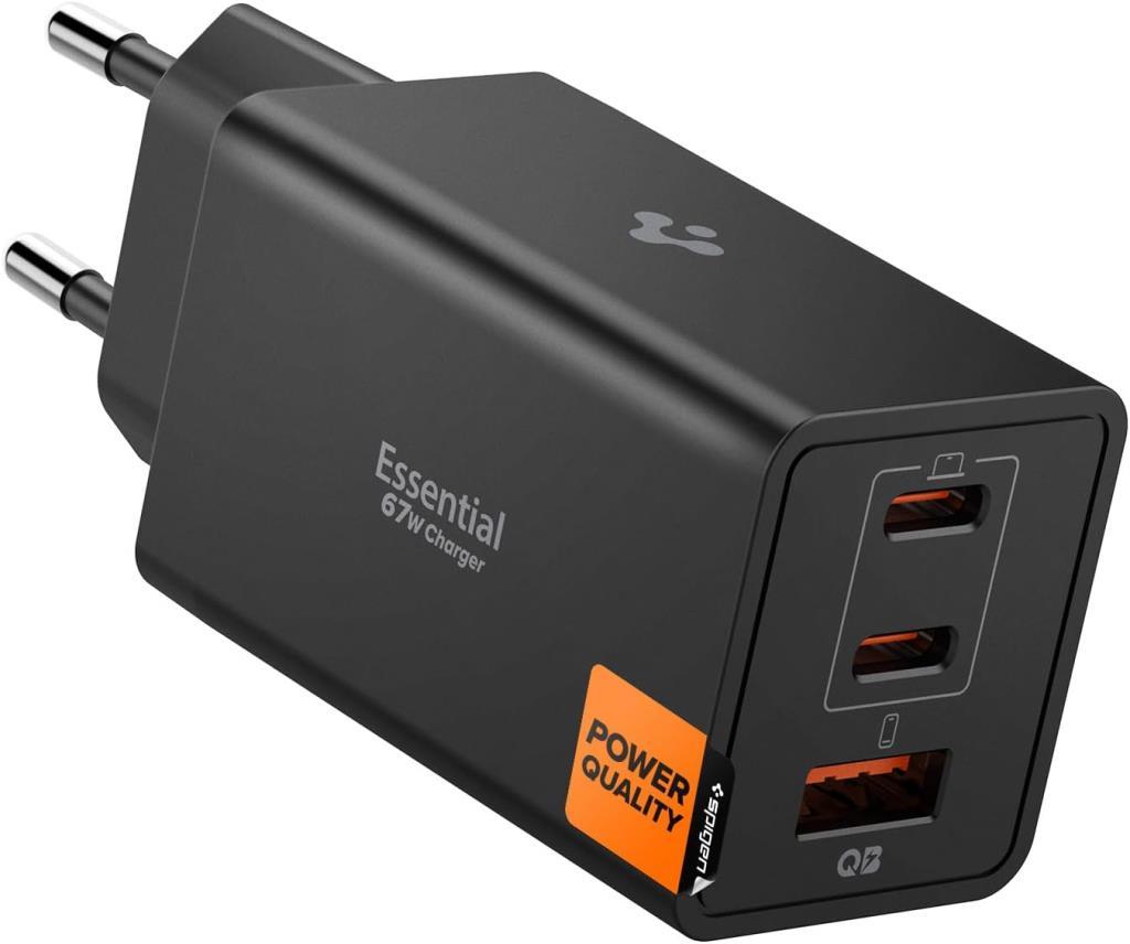 Spigen ACH09458 67 W Siyah Hızlı Şarj Adaptörü - OUTLET