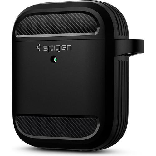 Spigen Apple AirPods 2/1 Nesil Uyumlu Kılıf Rugged Armor Black - ASD01117