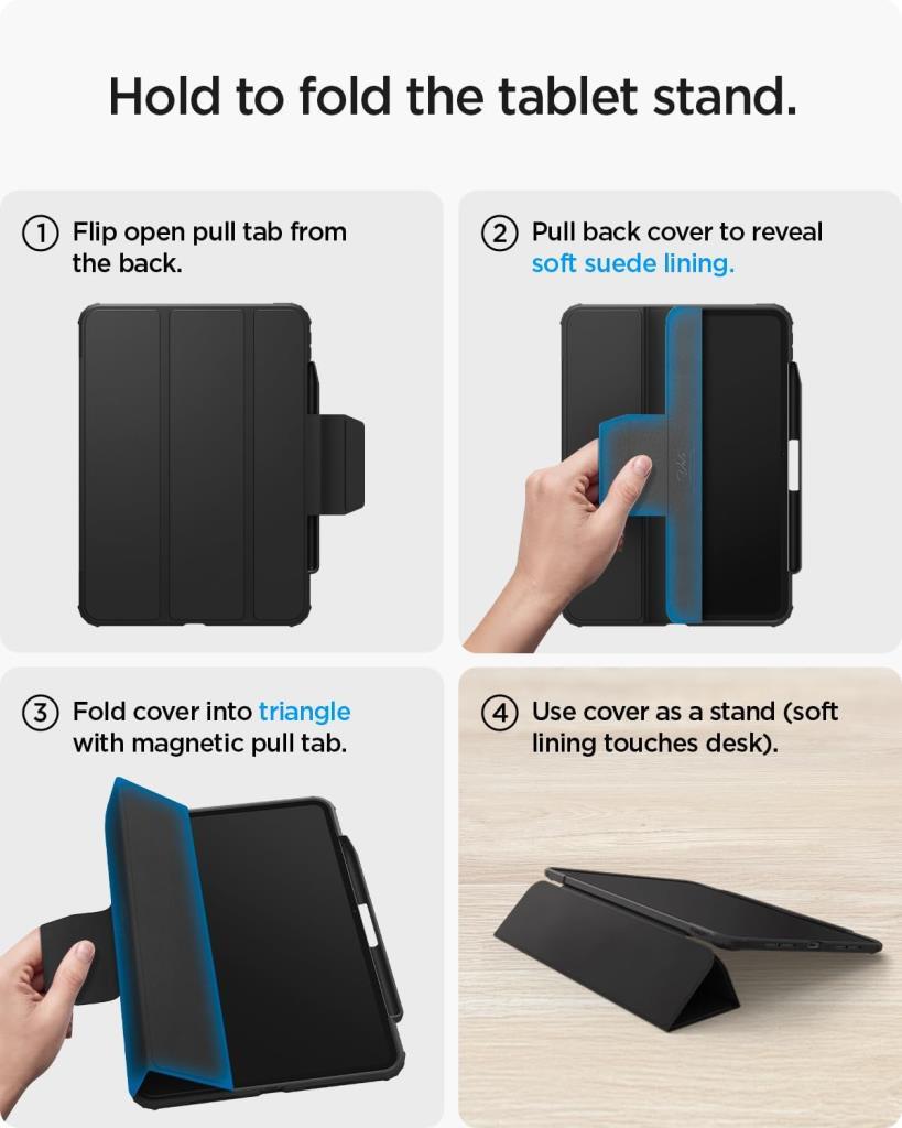 Spigen iPad Air 11" M4 (2026) / M3 (2025) / M2 (2024) / iPad Air 10.9" (2022 / 2020) Kılıf Rugged Armor Pro Siyah – ACS02054 - TEŞHİR