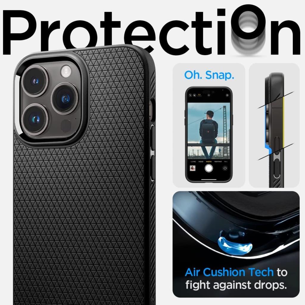 Spigen Apple iPhone 14 Pro Kılıf Liquid Air Matte Black Siyah – ACS04957  - TEŞHİR