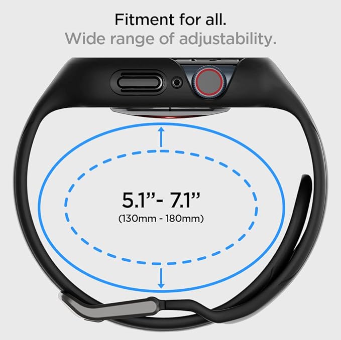 Spigen Apple Watch 41mm (Seri 9/8/7) ile uyumlu Kılıf, Kordon Kayış Liquid Air Pro Black - TEŞHİR