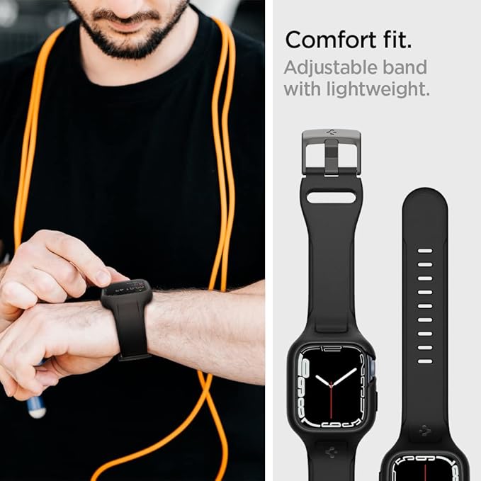 Spigen Apple Watch 41mm (Seri 9/8/7) ile uyumlu Kılıf, Kordon Kayış Liquid Air Pro Black - TEŞHİR