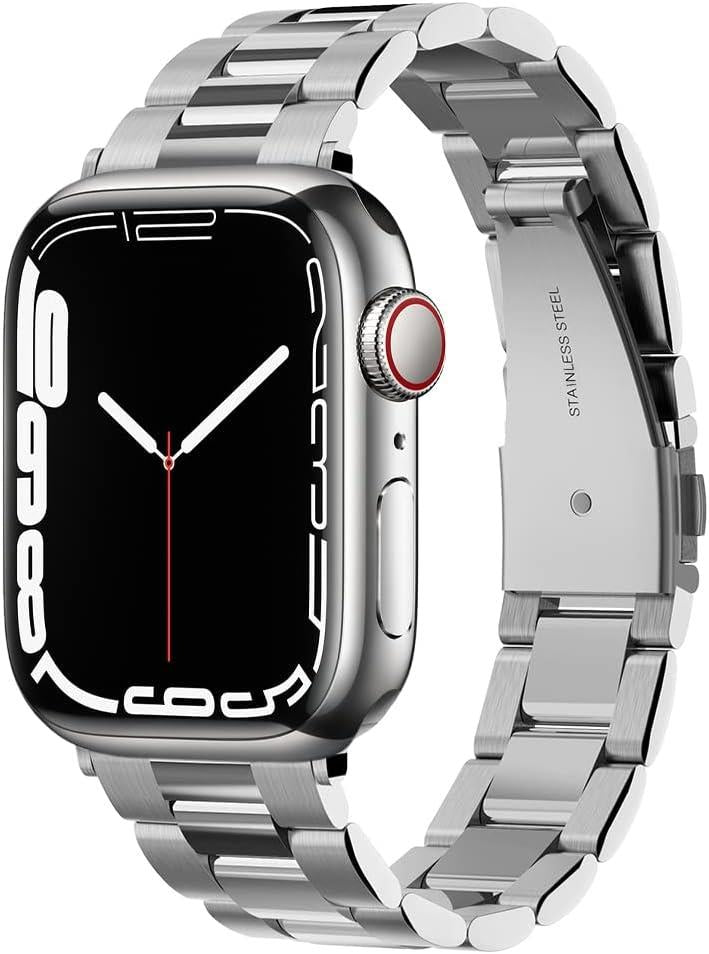 Spigen Apple Watch 42/41mm Seri 11/10/9/8/7 ile Uyumlu Kordon Band Modern Fit Klasik Saat Tipi Çelik Gümüş Kayış - 061MP25943 - Outlet