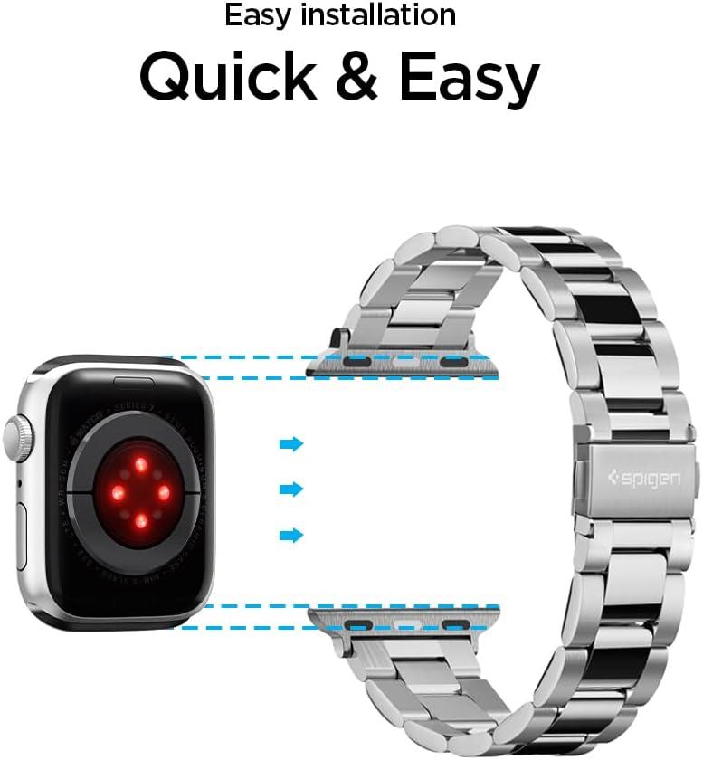 Spigen Apple Watch 42mm Seri 12/11/10 ile Uyumlu Kordon Kayış Band Modern Fit Silver - 061MP25943 - TEŞHİR