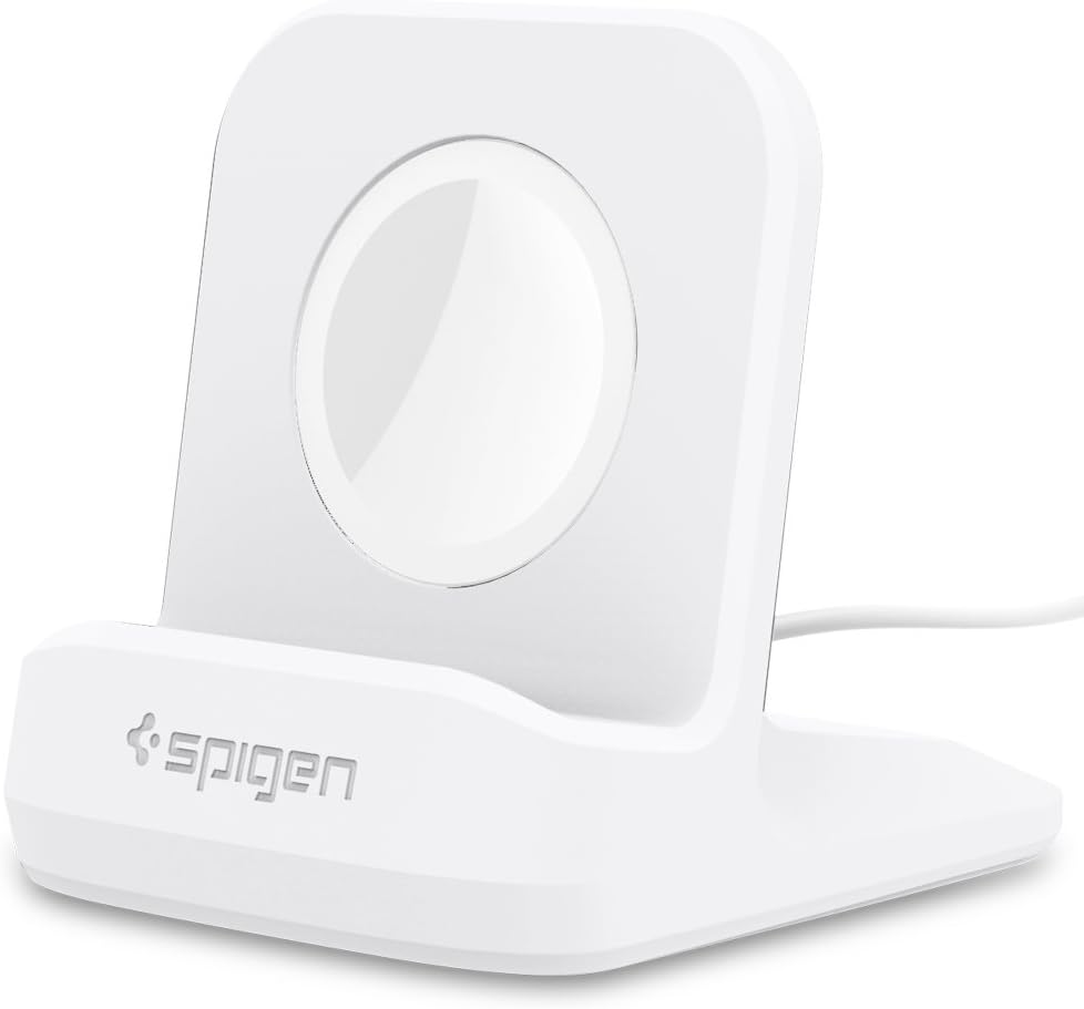Spigen Apple Watch ile Uyumlu Şarj / Uyku Standı Night Stand White S350 - OUTLET