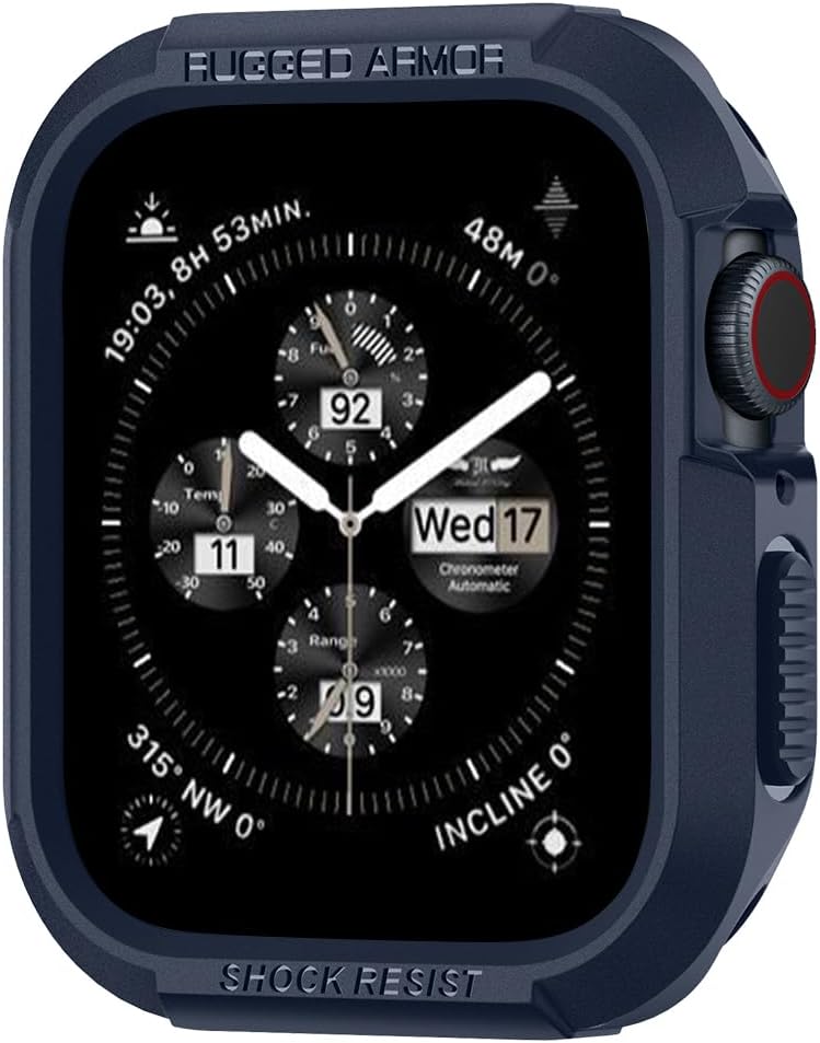 Spigen Apple Watch 45mm/44mm (Seri 9/8/SE2/7/6/SE/5/4) Kılıf Rugged Armor Navy Blue - ACS02224