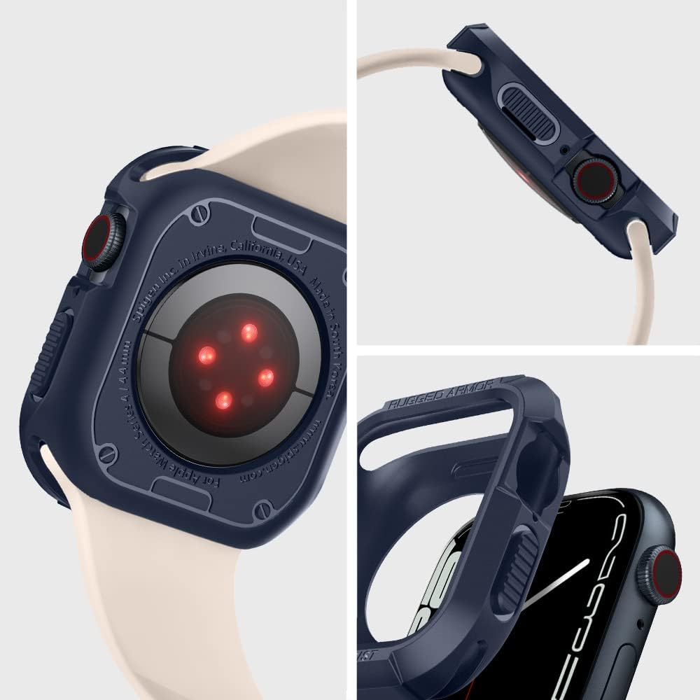 Spigen Apple Watch 45mm/44mm (Seri 9/8/SE2/7/6/SE/5/4) Kılıf Rugged Armor Navy Blue - ACS02224