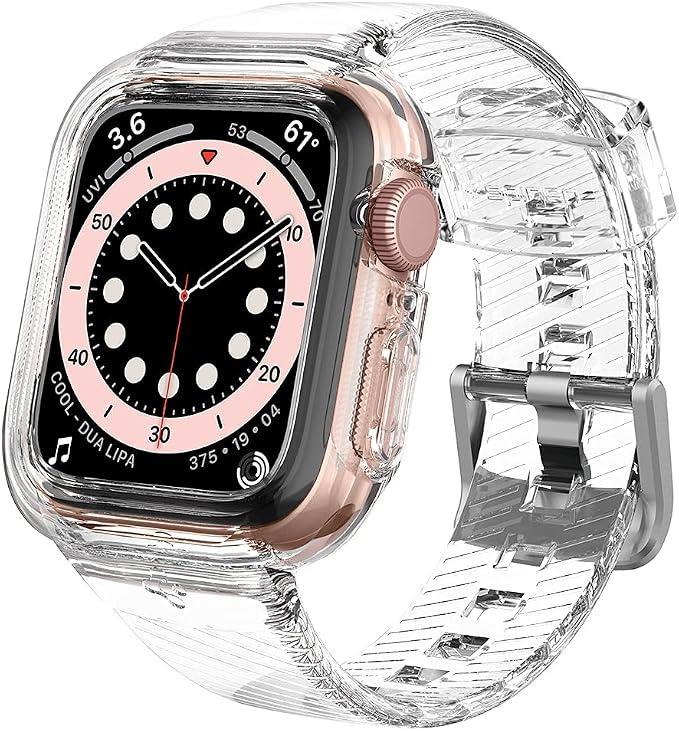 Spigen Apple Watch 41/40mm Seri 9/8/SE2/7/6/SE/5/4 ile Uyumlu Kılıf & Kordon Liquid Crystal Pro Sararmaya Dayanıklı ince Şeffaf Kayış - ACS02019 - Teşhir