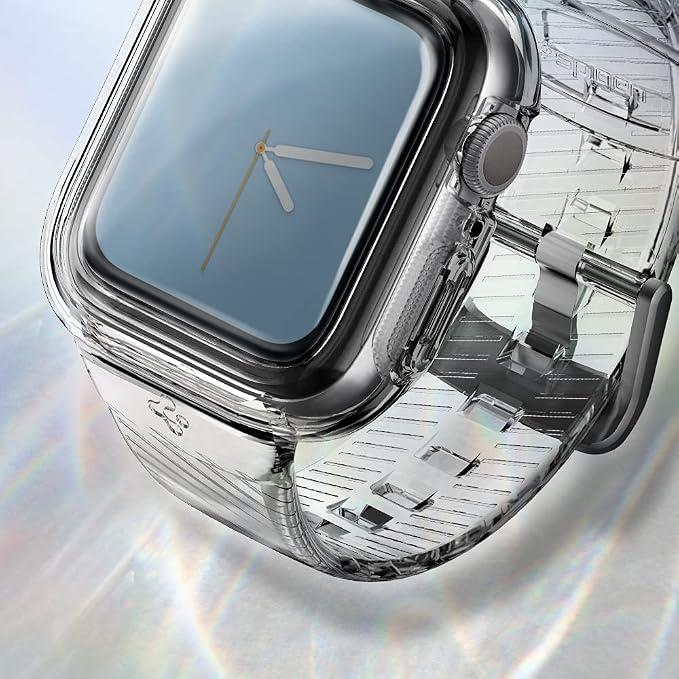 Spigen Apple Watch 41/40mm Seri 9/8/SE2/7/6/SE/5/4 ile Uyumlu Kılıf & Kordon Liquid Crystal Pro Sararmaya Dayanıklı ince Şeffaf Kayış - ACS02019 - Teşhir