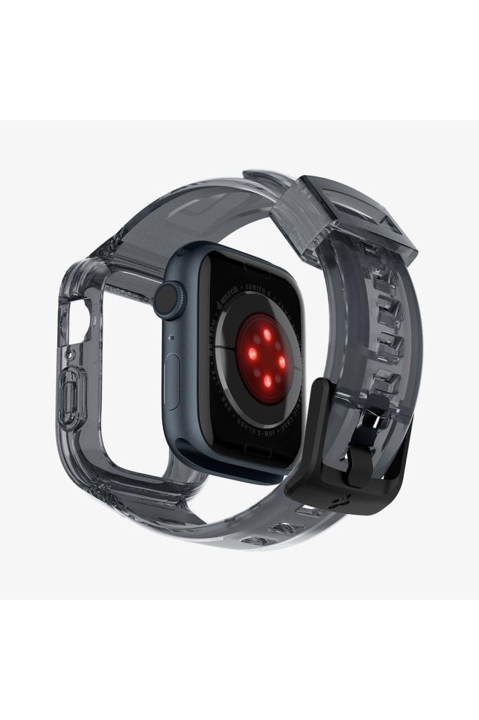Spigen Apple Watch 45mm (Seri 9/8/7) Kılıf & Kordon Kayış Liquid Crystal Pro Space Crystal - ACS04173 Teşhir
