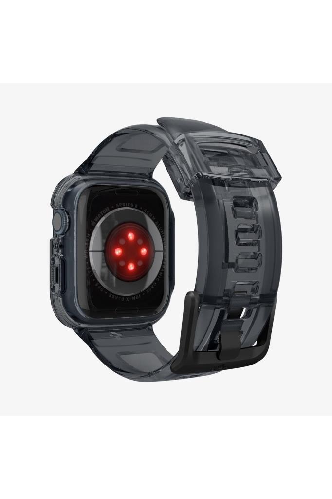 Spigen Apple Watch 45mm (Seri 9/8/7) Kılıf & Kordon Kayış Liquid Crystal Pro Space Crystal - ACS04173 Teşhir