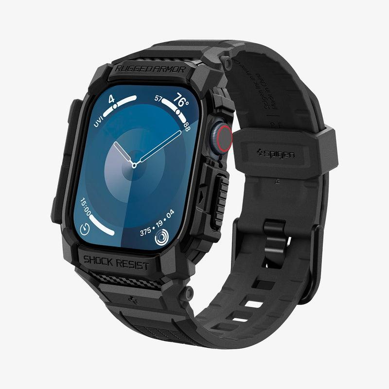 Spigen Apple Watch Series 11/10 46mm Uyumlu Rugged Armor Pro Mat Siyah Kılıf ve Kordon Seti ACS08604 - Teşhir