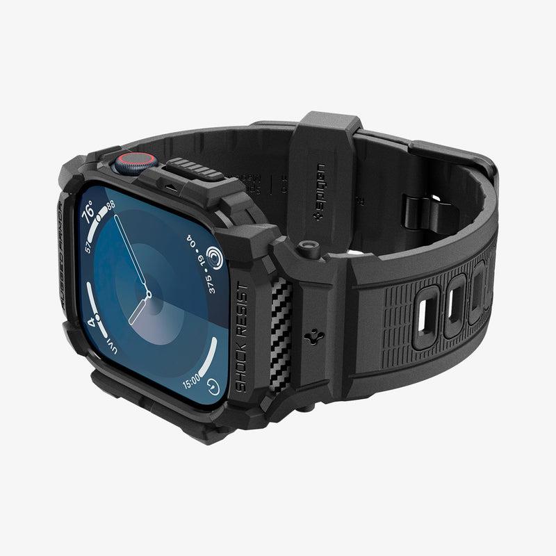 Spigen Apple Watch Series 11/10 46mm Uyumlu Rugged Armor Pro Mat Siyah Kılıf ve Kordon Seti ACS08604 - Teşhir