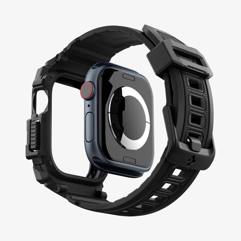 Spigen Apple Watch Series 11/10 46mm Uyumlu Rugged Armor Pro Mat Siyah Kılıf ve Kordon Seti ACS08604 - Teşhir