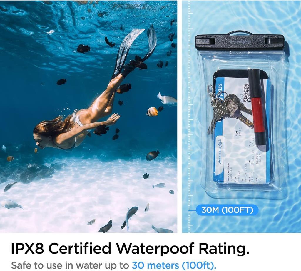 Spigen Aqua Shield Floating WaterProof iPX8 Sertifikalı Su Geçirmez Yüzer Kılıf A610 Black - TEŞHİR