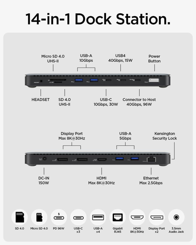 Spigen ArcDockPro ACA06518 Laptop Docking Station - TEŞHİR