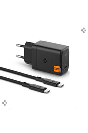 Spigen 65W USB-C Hızlı Şarj Aleti + 2m Şarj Kablo Samsung PPS 2.0 GaN Super Hızlı Type-C Black - ACH05475 Outlet