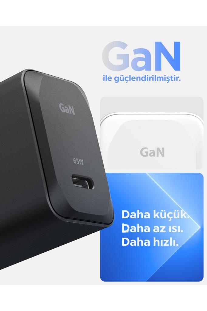 Spigen 65W USB-C Hızlı Şarj Aleti + 2m Şarj Kablo Samsung PPS 2.0 GaN Super Hızlı Type-C Black - ACH05475 Outlet