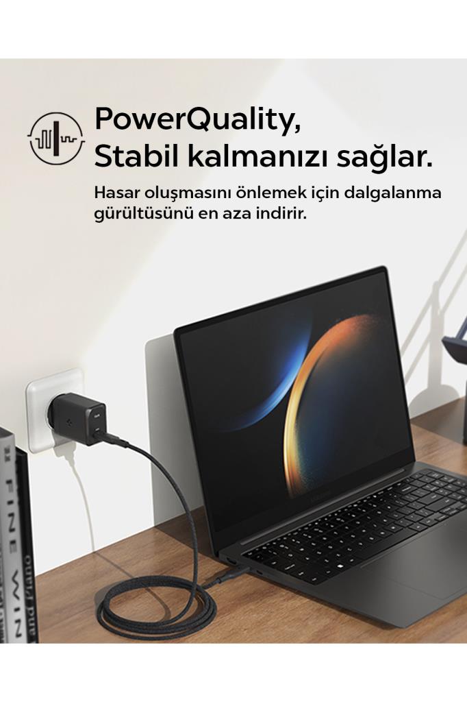 Spigen 65W USB-C Hızlı Şarj Aleti + 2m Şarj Kablo Samsung PPS 2.0 GaN Super Hızlı Type-C Black - ACH05475 Outlet