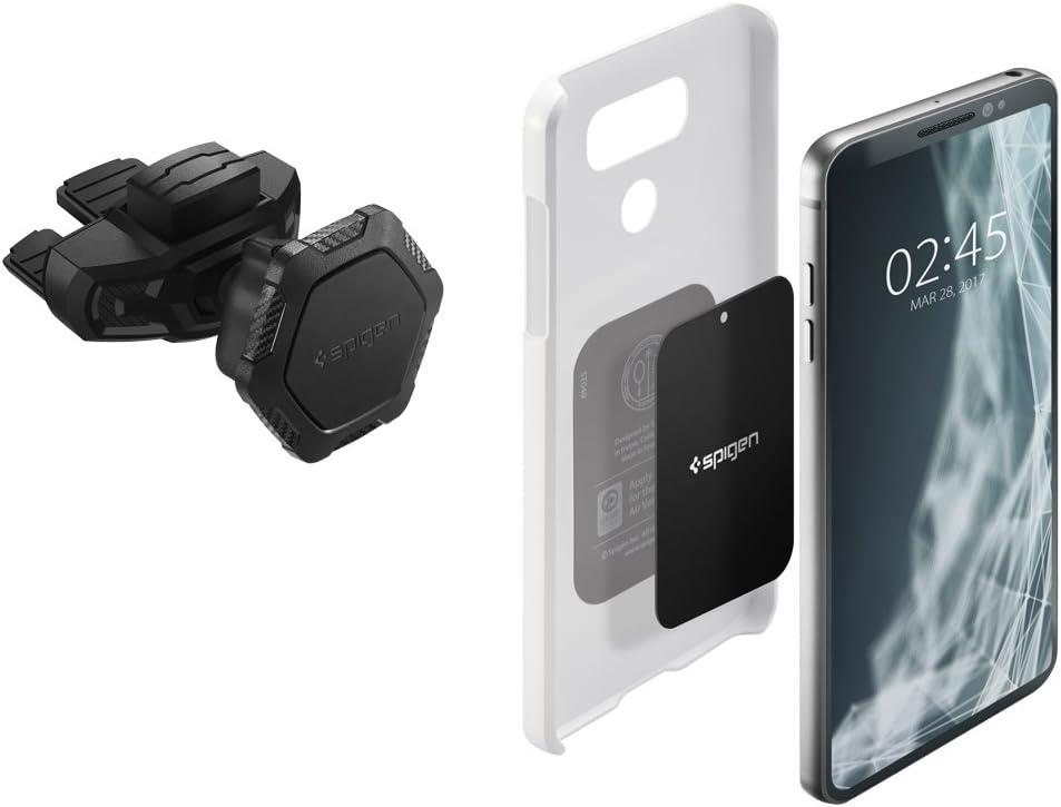 Spigen CD Slot Manyetik Araç içi Telefon Tutucu + 2 Adet Manyetik Plaka (Tüm Cihazlarla Uyumlu Araç Tutacağı) Kuel QS24-000CG21944