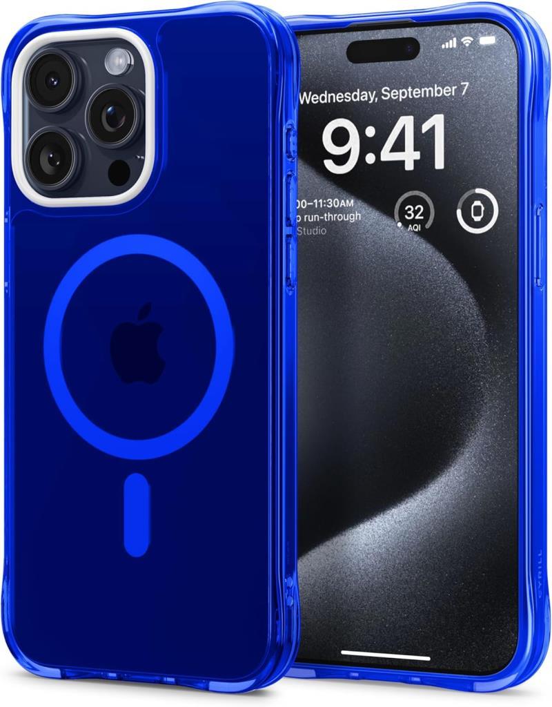 Spigen Ciel by CYRILL Apple iPhone 15 Pro Max ile uyumlu Kılıf Ultra Sheer Mag MagSafe özellikli Denim - ACS06629