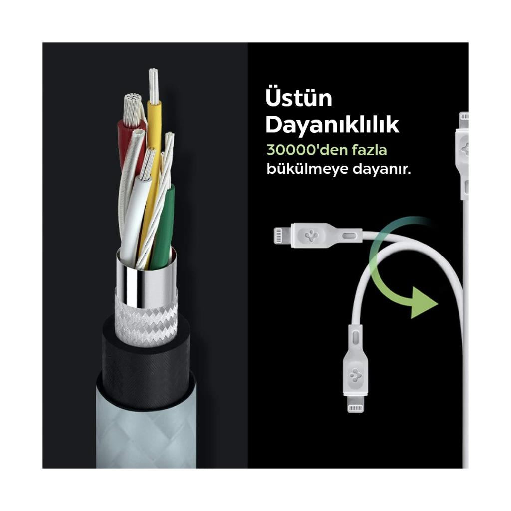 Spigen Essential C10CL 1 m Type-C to Lightning Şarj Kablosu