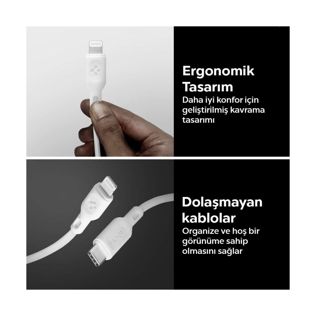 Spigen Essential C10CL 1 m Type-C to Lightning Şarj Kablosu