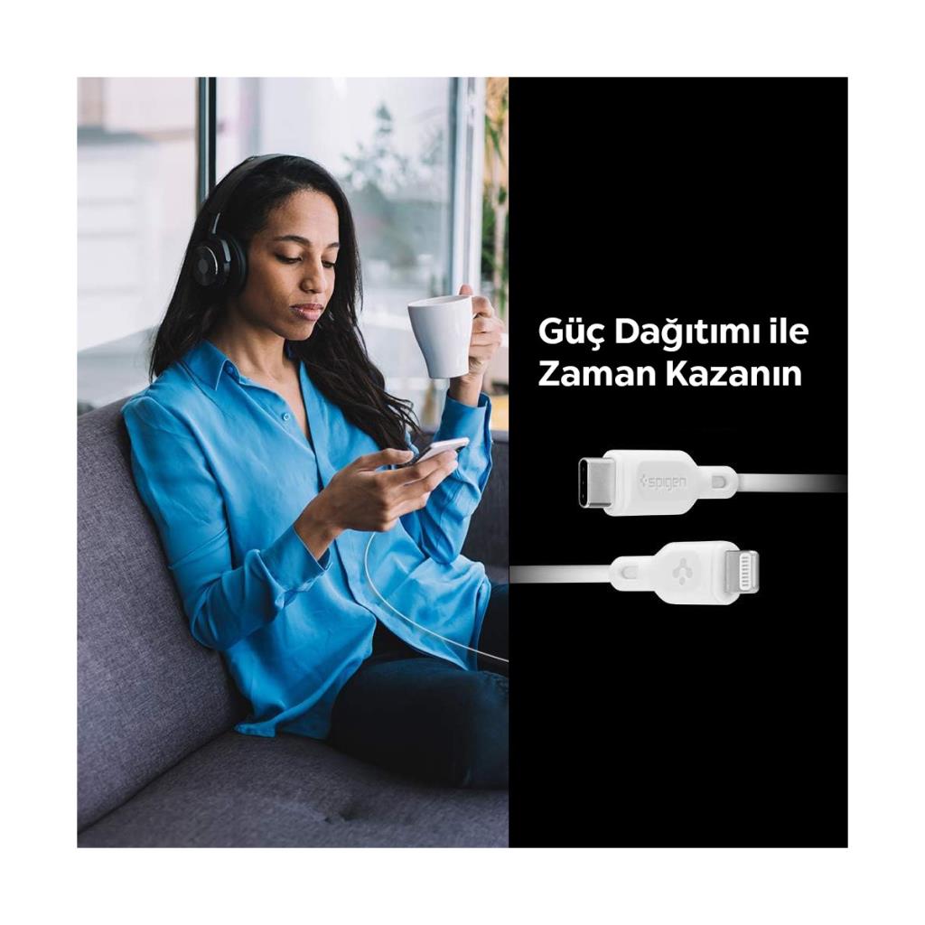 Spigen Essential C10CL 1 m Type-C to Lightning Şarj Kablosu