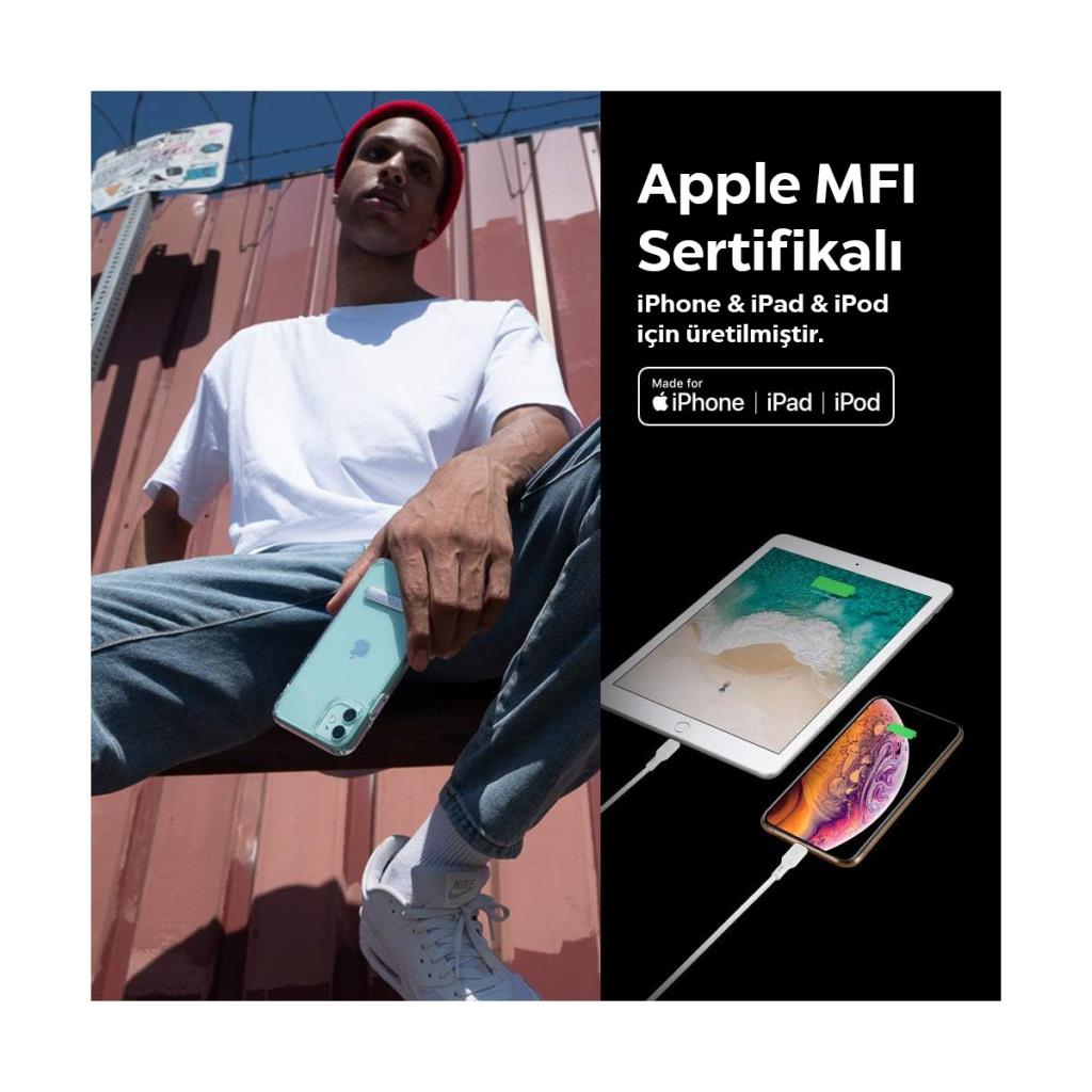 Spigen Essential C10CL 1 m Type-C to Lightning Şarj Kablosu