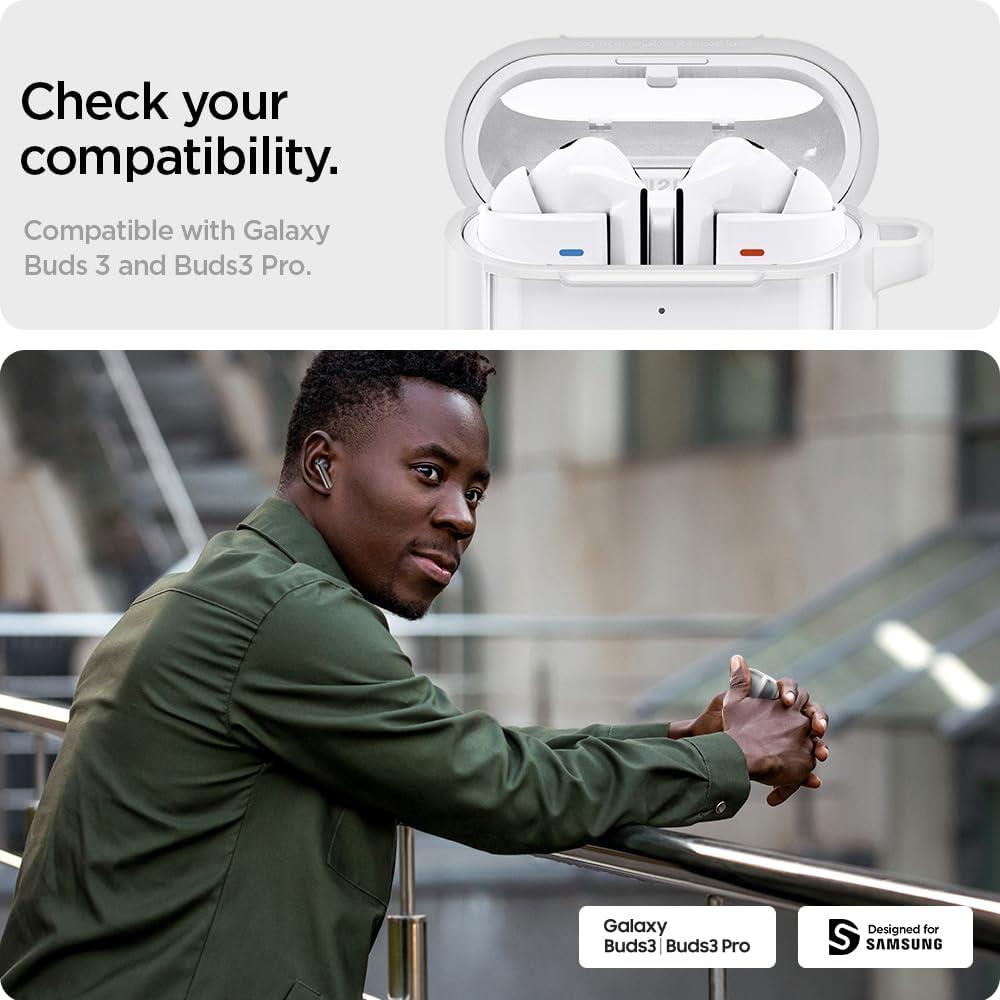 Spigen Galaxy Buds 3 Pro / Buds 3 Uyumlu Ultra Hybrid Jet White Beyaz Kılıf ACS08431 - Outlet
