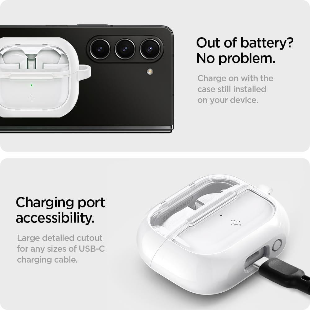Spigen Galaxy Buds 3 Pro / Buds 3 Uyumlu Ultra Hybrid Jet White Beyaz Kılıf ACS08431 - Outlet