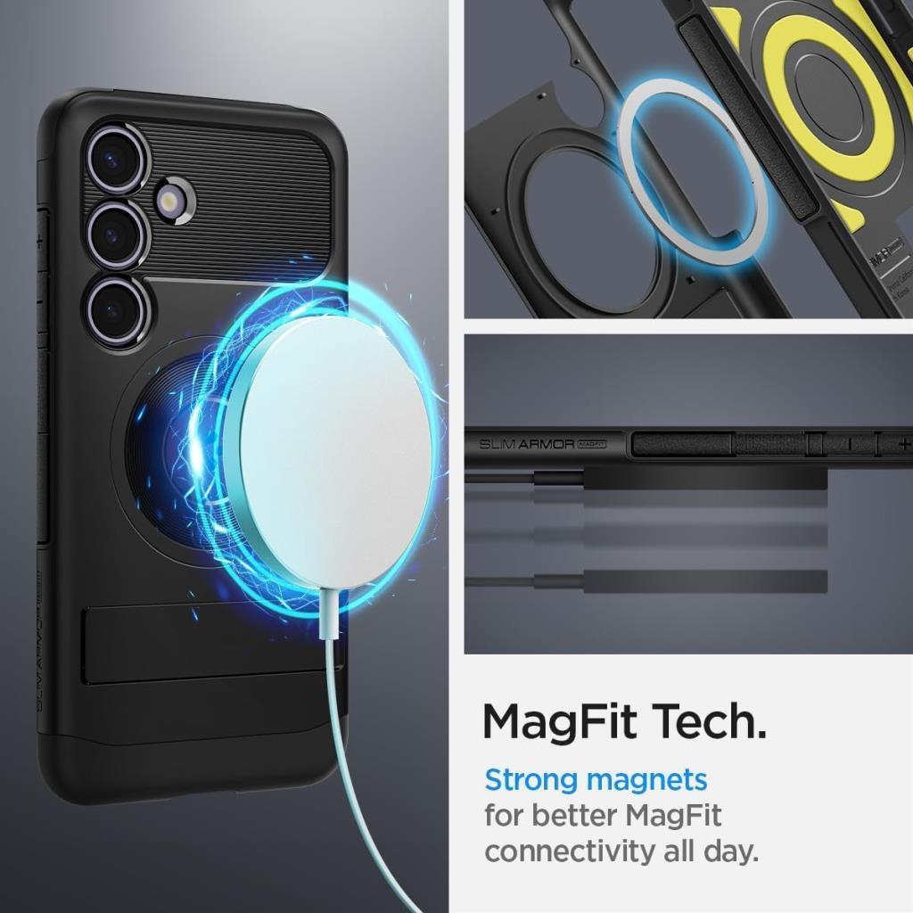 Spigen Samsung Galaxy S24 Plus Kılıf Slim Armor MagFit Siyah (Black) – ACS07196 - TEŞHİR