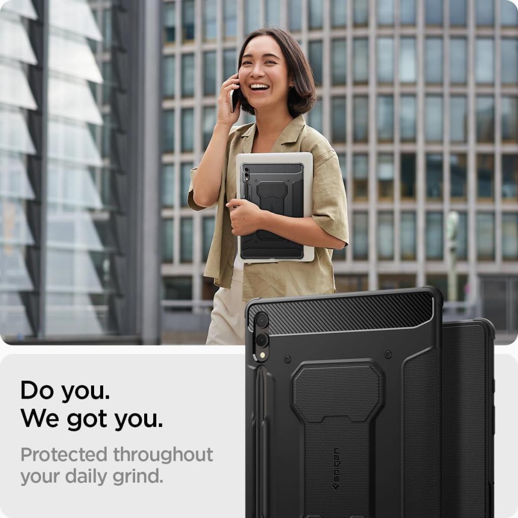 Spigen Galaxy Tab S10 Plus / Tab S9 Plus Kılıf Rugged Armor Pro Black - Teşhir