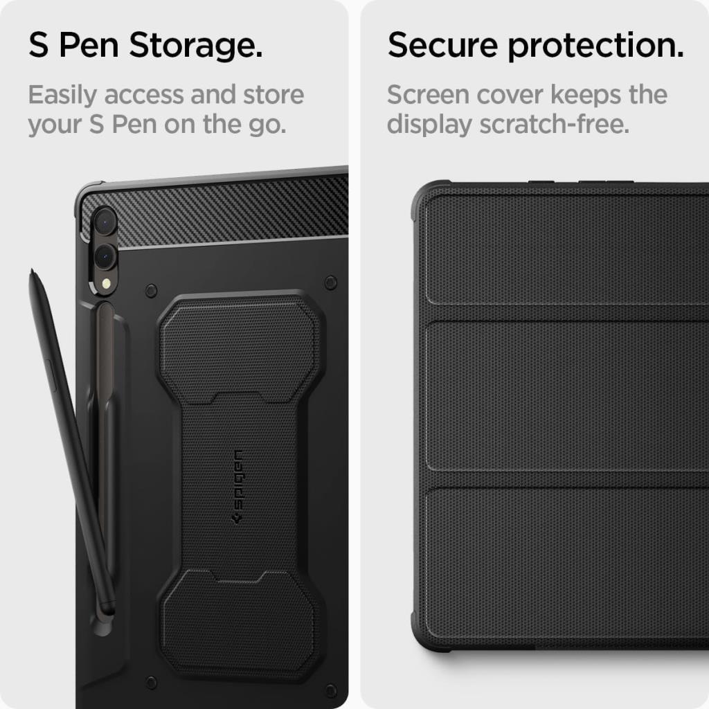 Spigen Galaxy Tab S10 Plus / Tab S9 Plus Kılıf Rugged Armor Pro Black - Teşhir