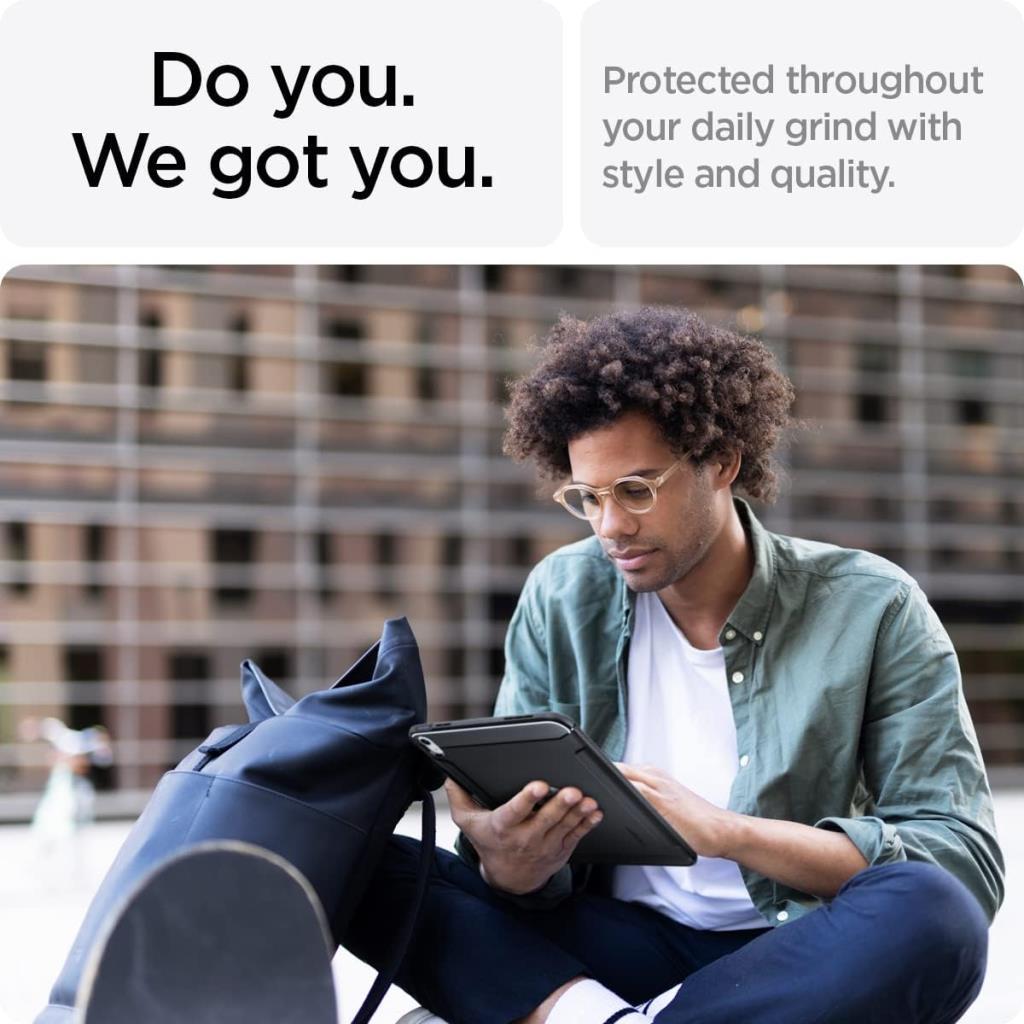 Spigen iPad 11'' (2025) / 10.9'' 10.nesil (2022) ile uyumlu Kılıf Rugged Armor Matte Black - Teşhir