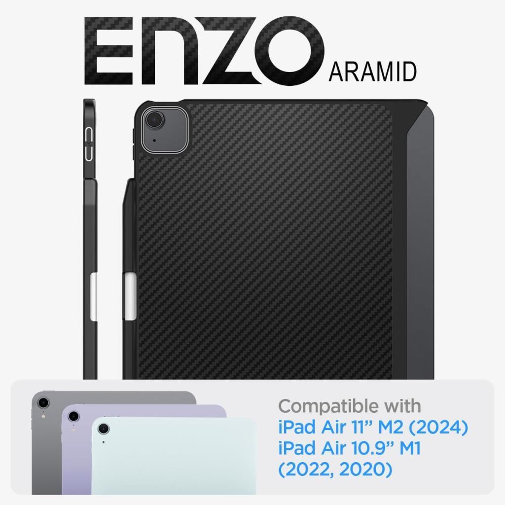 Spigen iPad Air 11" (2026/2025 / 2024) / Air 10.9" (2022/2020) ile Uyumlu Kılıf Enzo Aramid Black ACS07757 - Teşhir