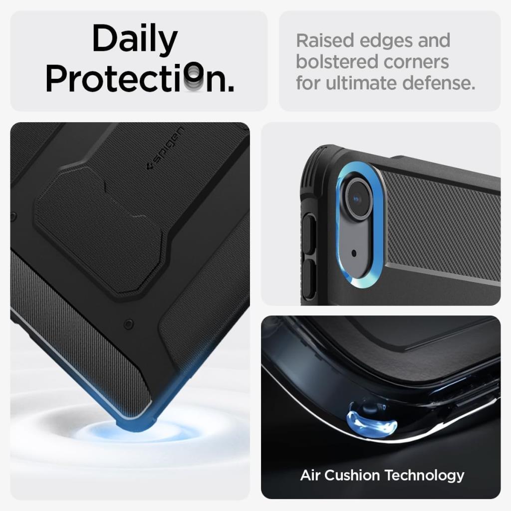 Spigen iPad Air 13'' M3 (2025) / M2 (2024) Kılıf Rugged Armor Pro Black - Teşhir