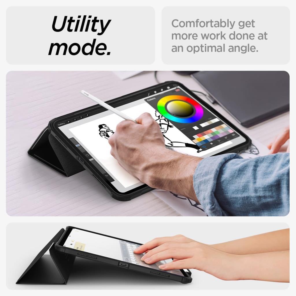 Spigen iPad Air 13'' M4 (2026)/M3 (2025)/M2 (2024) ile Uyumlu Kılıf Ultra Hybrid Pro Black - Teşhir