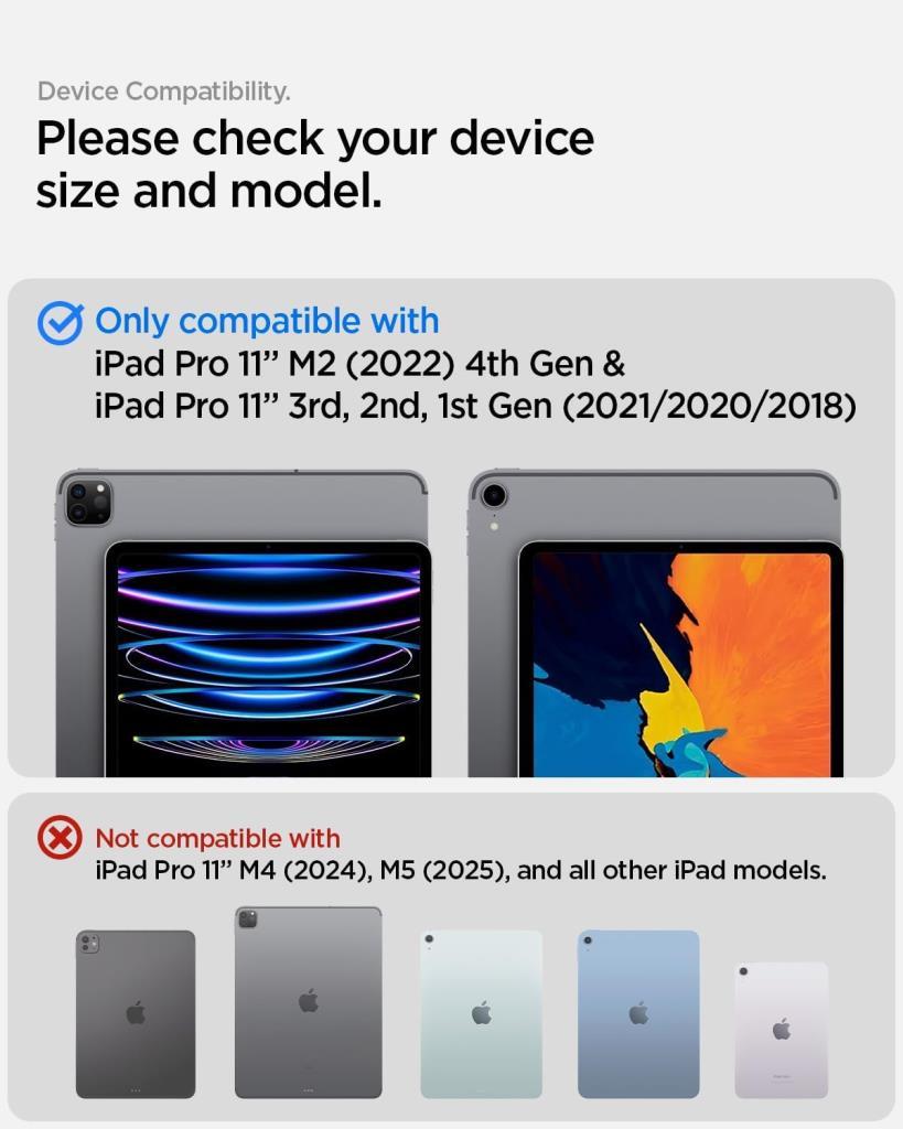 Spigen iPad Pro 11" (2022 / 2021) Uyumlu Kılıf Liquid Air Folio Black ACS05466 - Teşhir